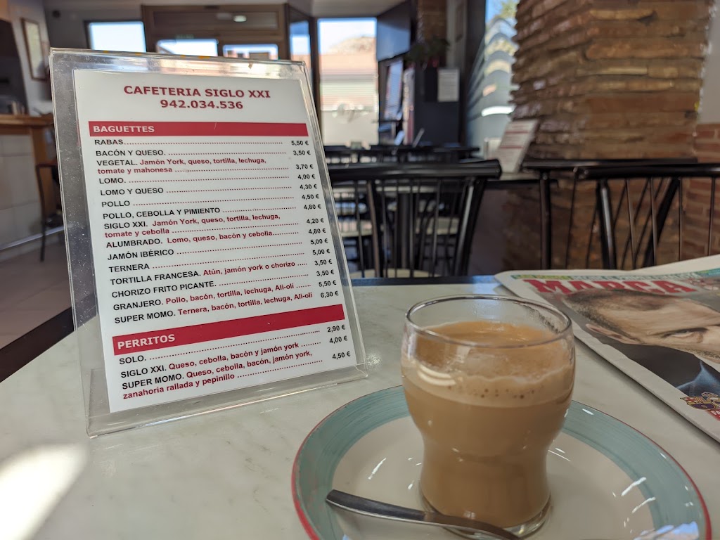 Cafeteria Siglo XXI — Carta