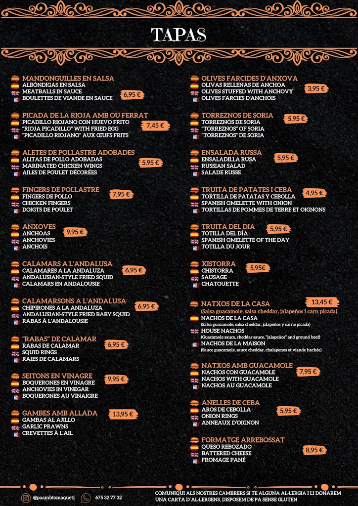 Pa amb tomaquet i... — Carta