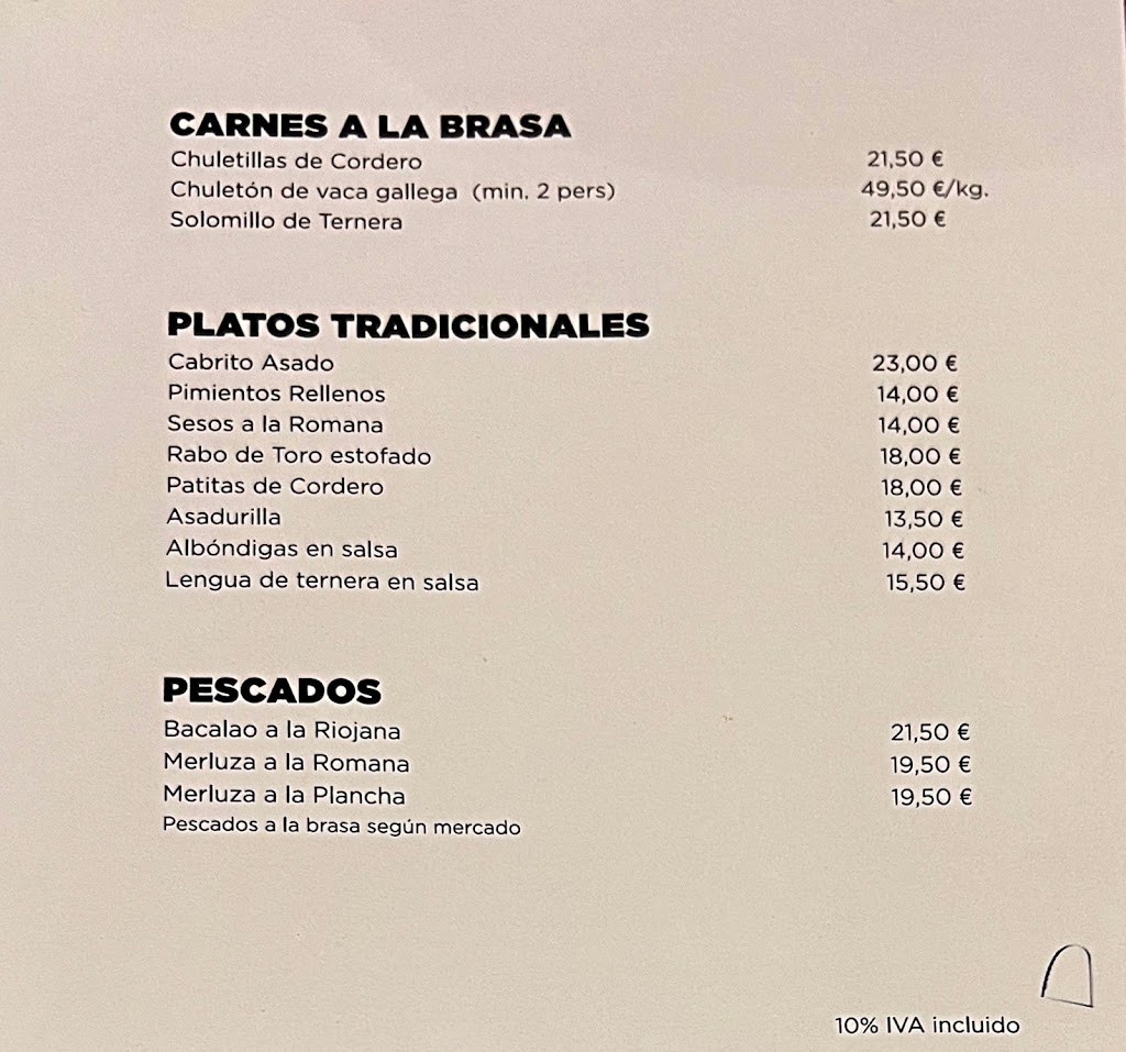 Matute Asador — Carta