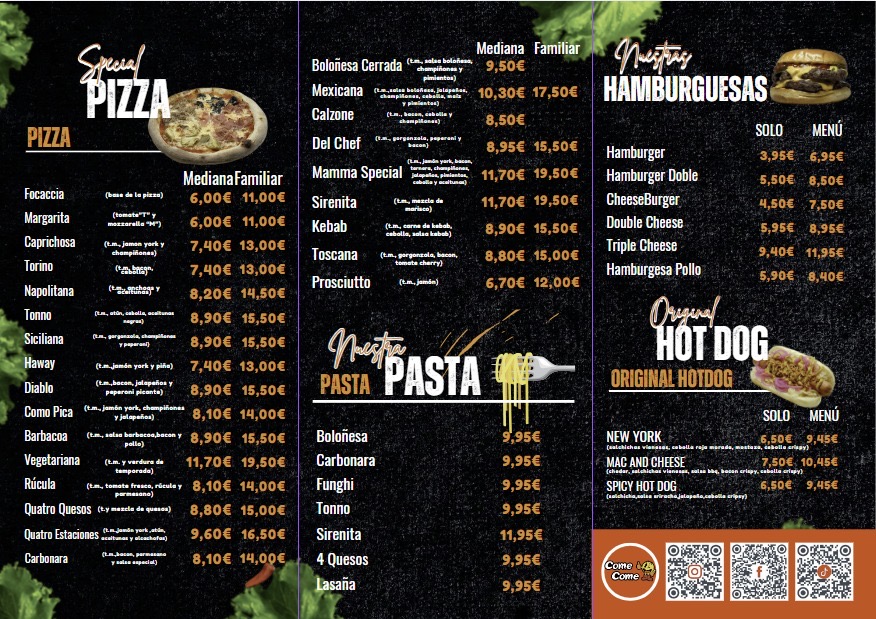 Come Come Calpe — Carta