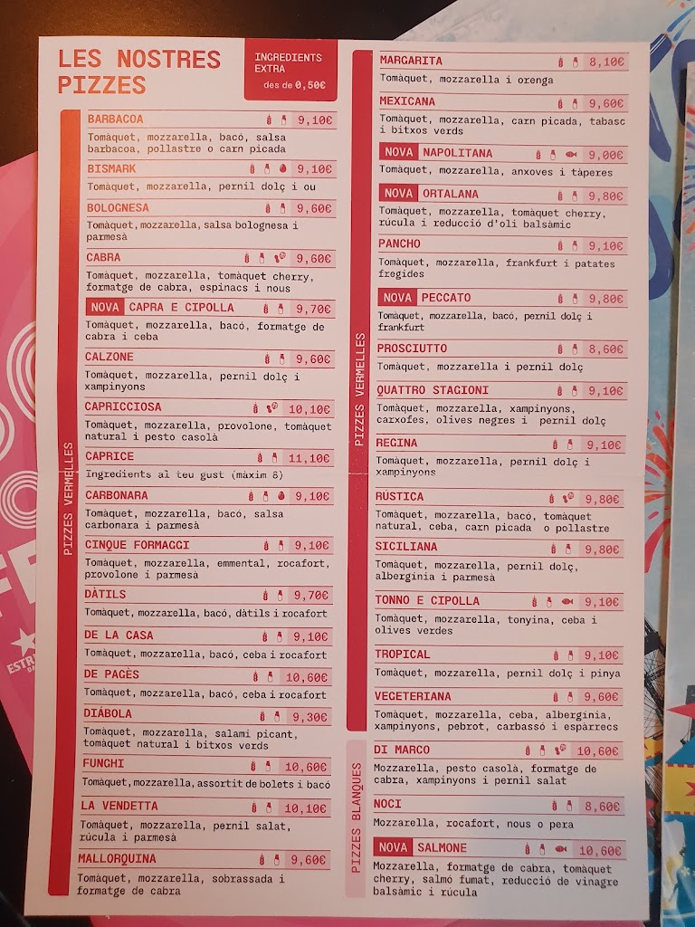 Pizzeria la Rustica — Carta
