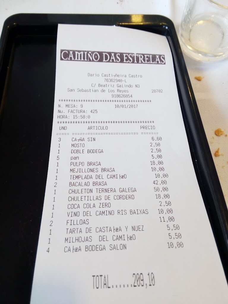 CAMINO DAS ESTRELAS — Carta