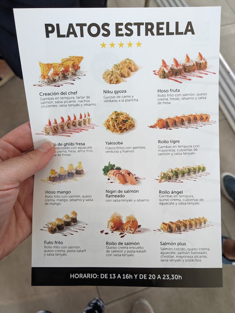 Sushisom C.C. Megapark Bilbao Barakaldo — Carta