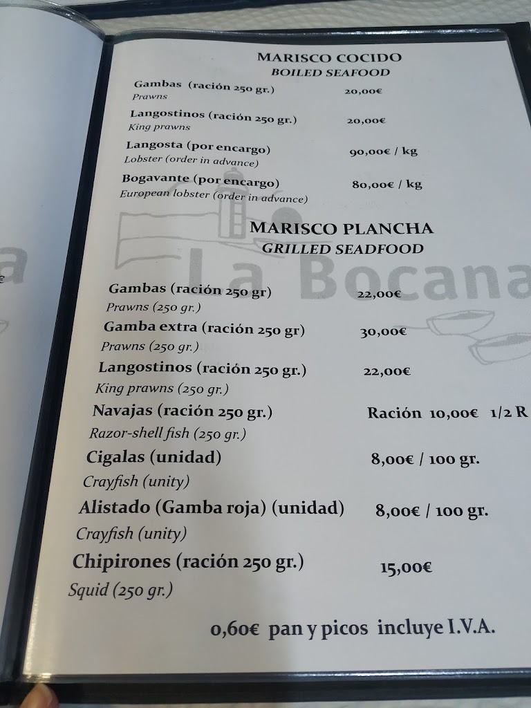 La Bocana Del Moral Isla Canela — Carta