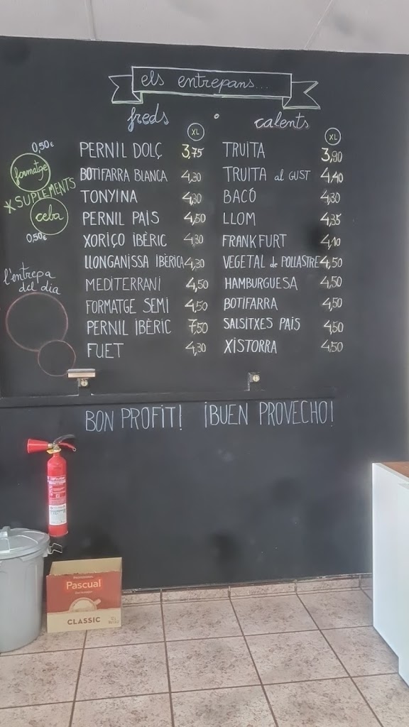 Bar restaurante Can Suay — Carta