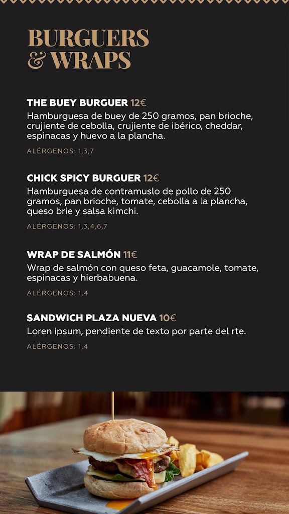 Restaurante Plaza Mayor — Carta