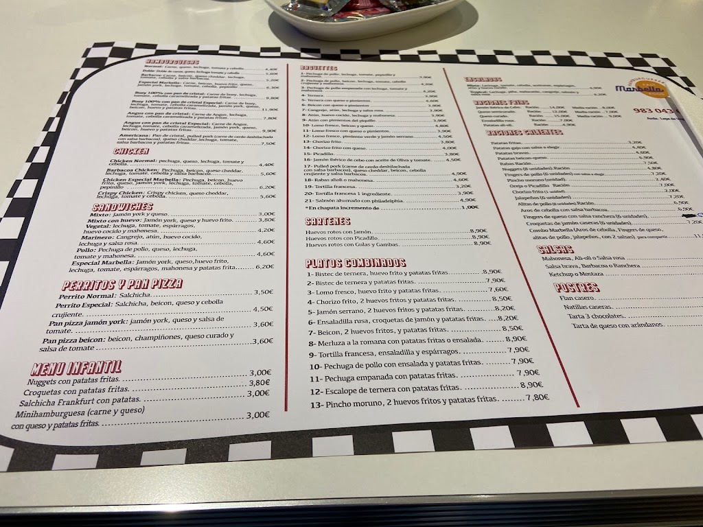 Hamburgueseria Marbella — Carta