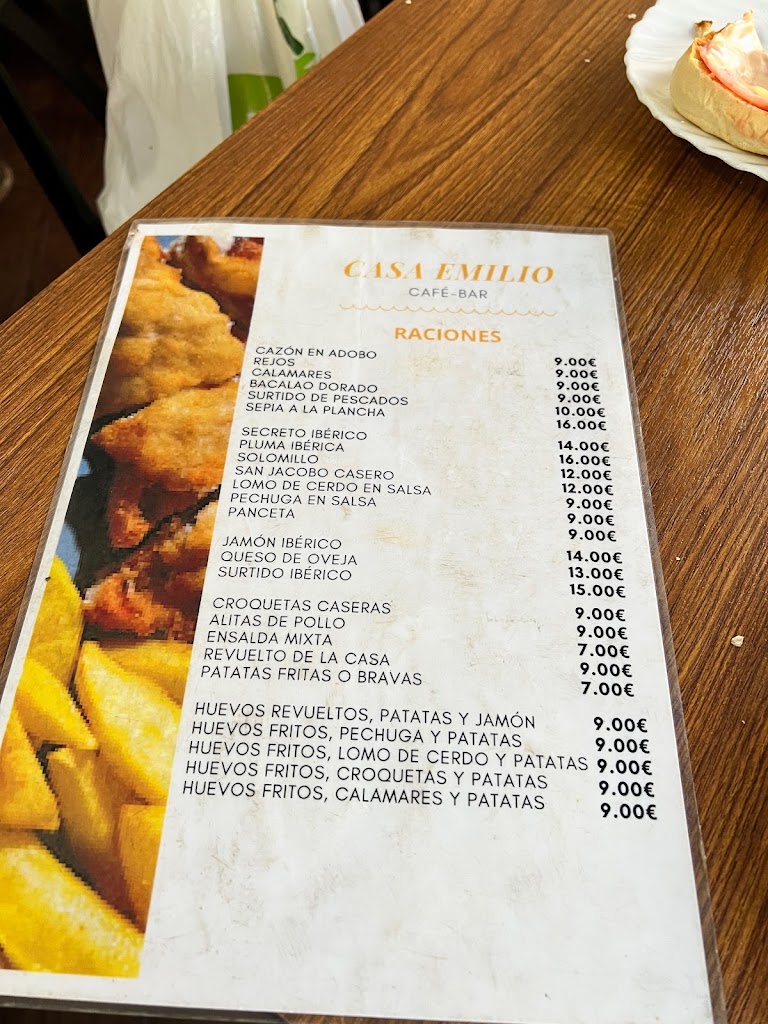 Casa Emilio Cafe-Bar — Carta