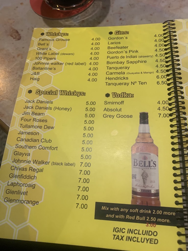 The Bee Hive Pub — Carta