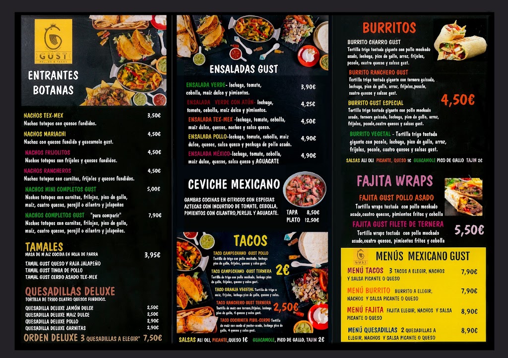GUST POLLOS & TACOS — Carta