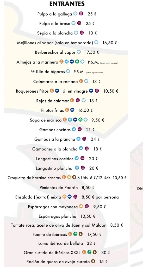 Restaurante Casa Manolo El Gordo — Carta