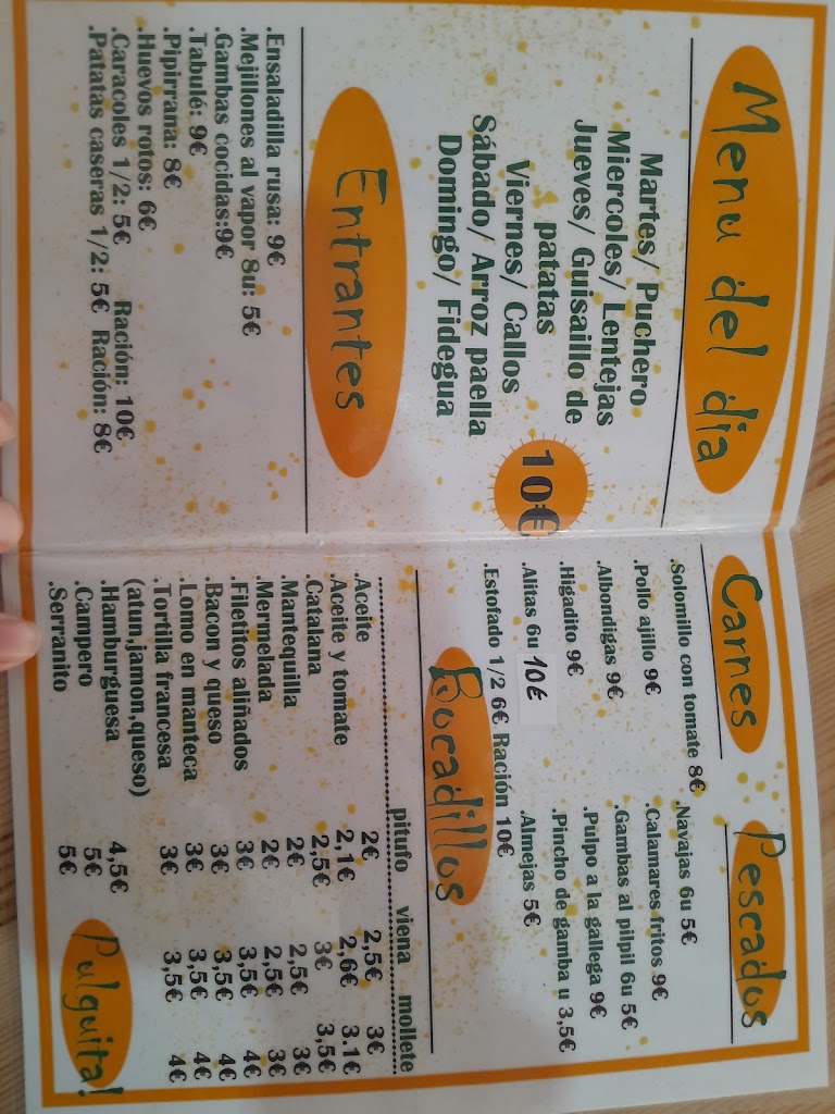 Trasteo Tapas — Carta