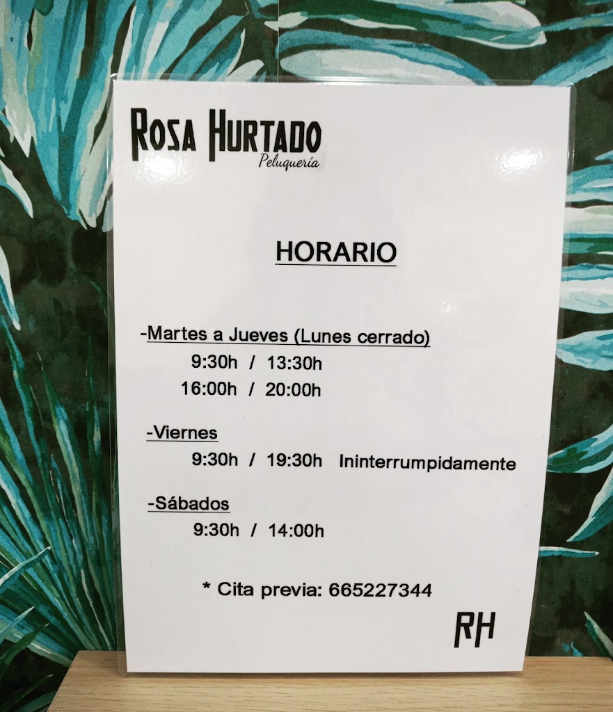 Peluqueria Unisex / Estetica Rosa Hurtado — Carta