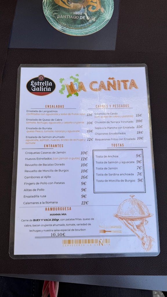 Cerveceria La Canita — Carta
