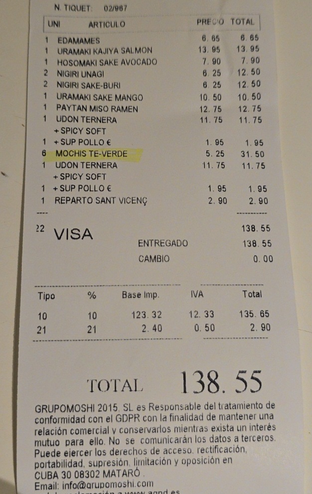 Hapo - Sushi a domicilio | Arenys de Mar — Carta