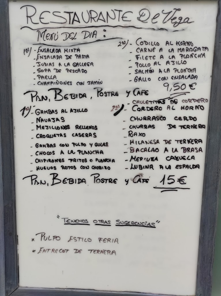 Cerveceria Restaurante Devega — Carta