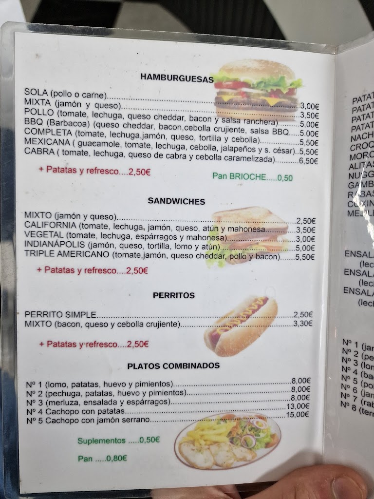 Cafeteria Indianapolis — Carta