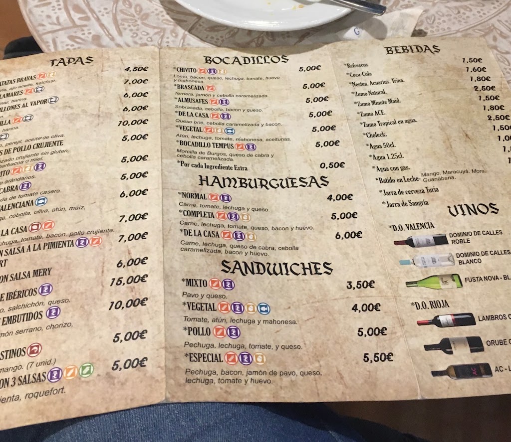 Cafe Tempus — Carta