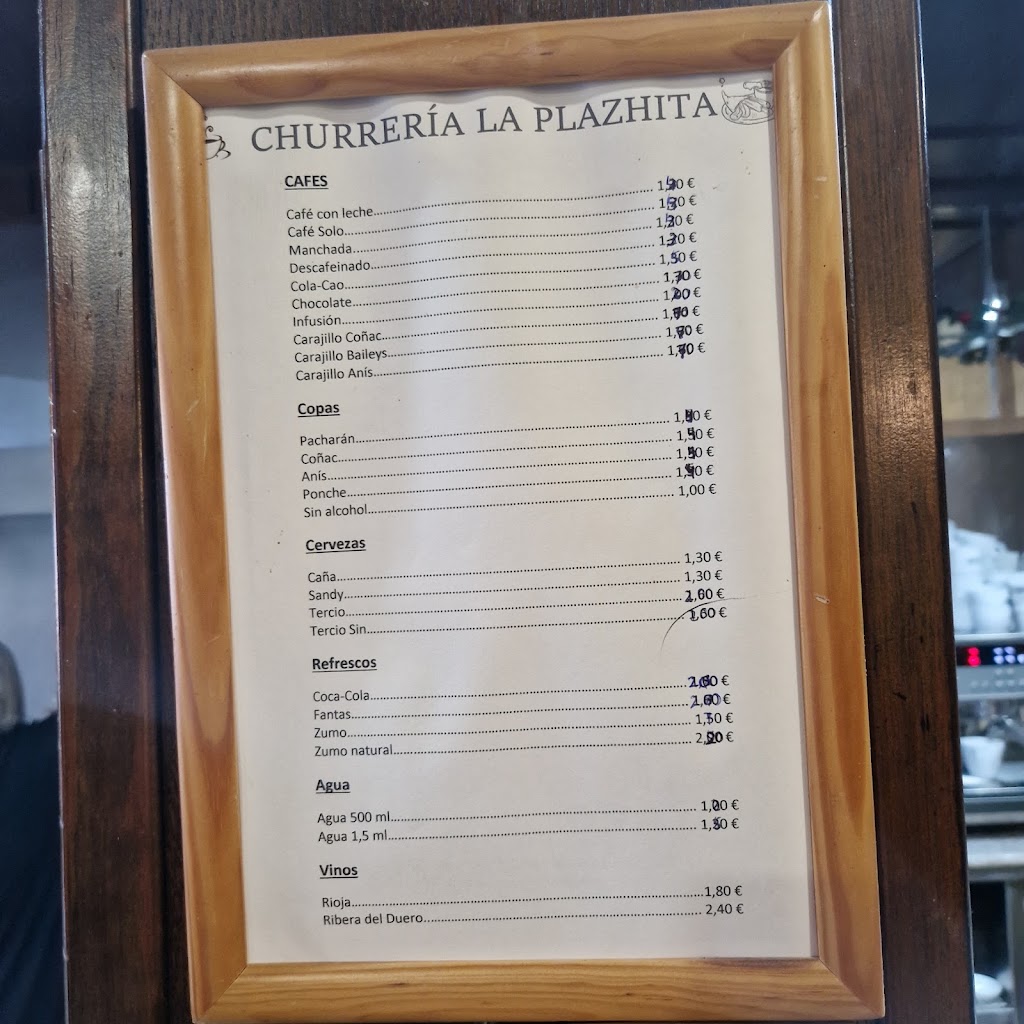 Churreria La Plazhita — Carta