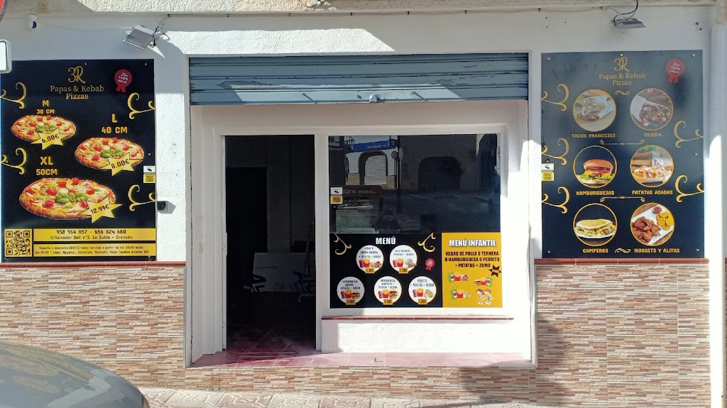 3R Pizzas, kebab, patatas assadas,