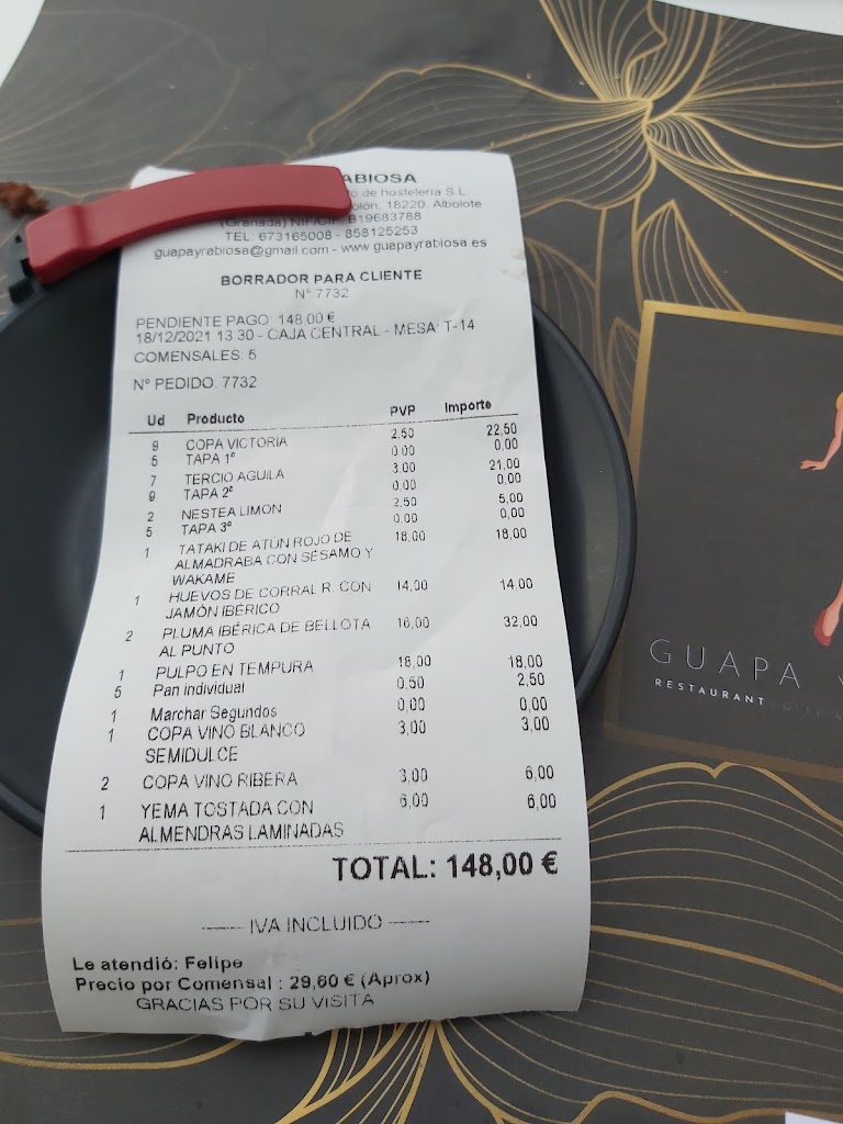 Guapa y Rabiosa — Carta