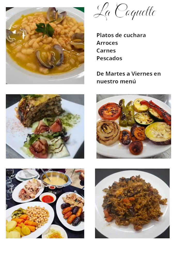 Restaurante La Coquette — Carta