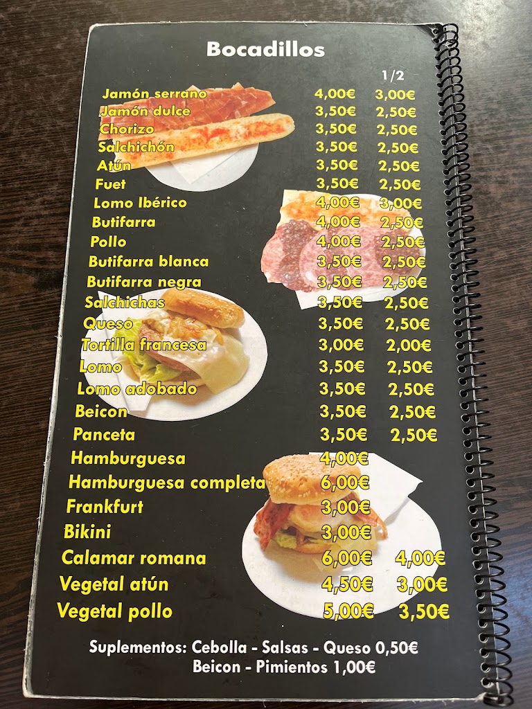 Restaurant de l'Esglesia — Carta
