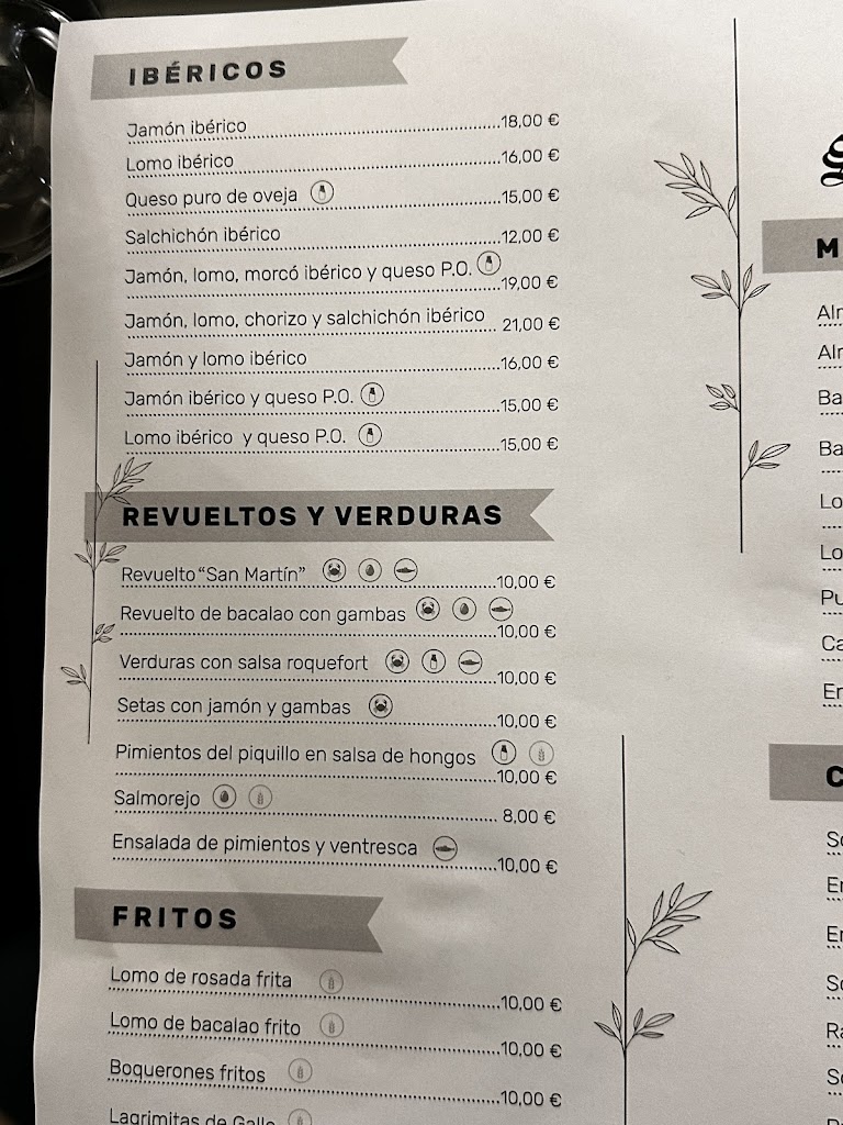 Meson - Restaurante San Martin — Carta