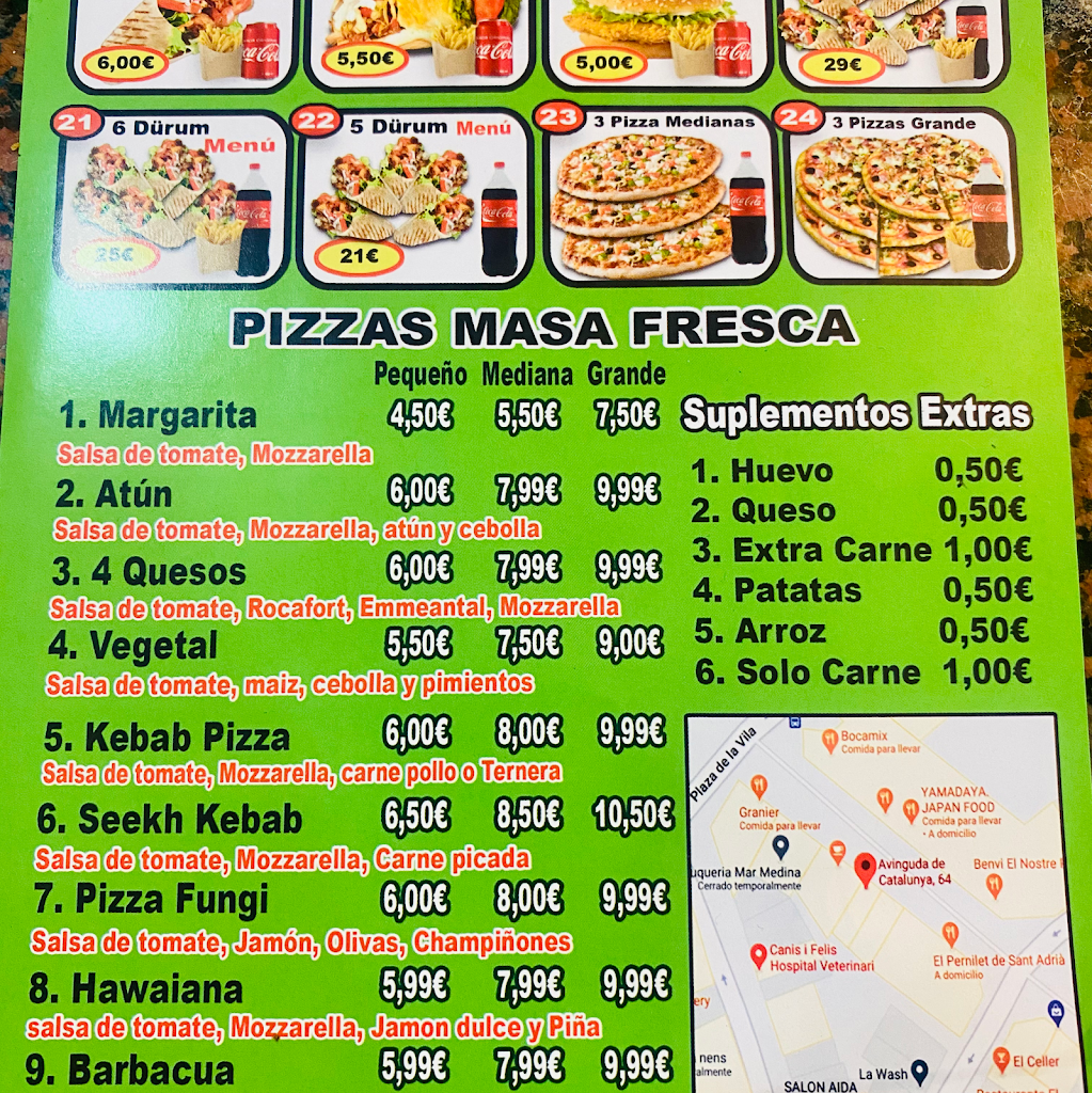 Rico Kebab Pizzeria Restaurant — Carta