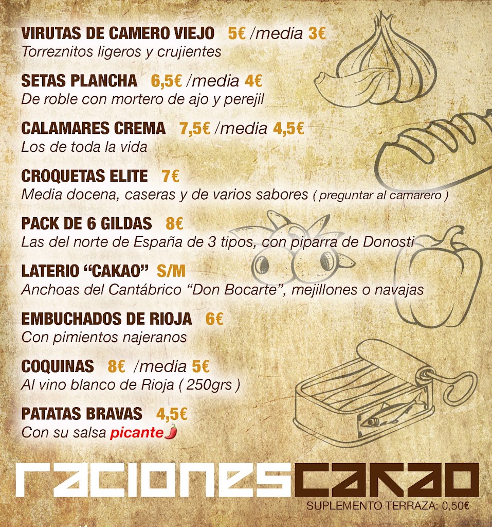 CAKAO Corner Lounge Cafe — Carta