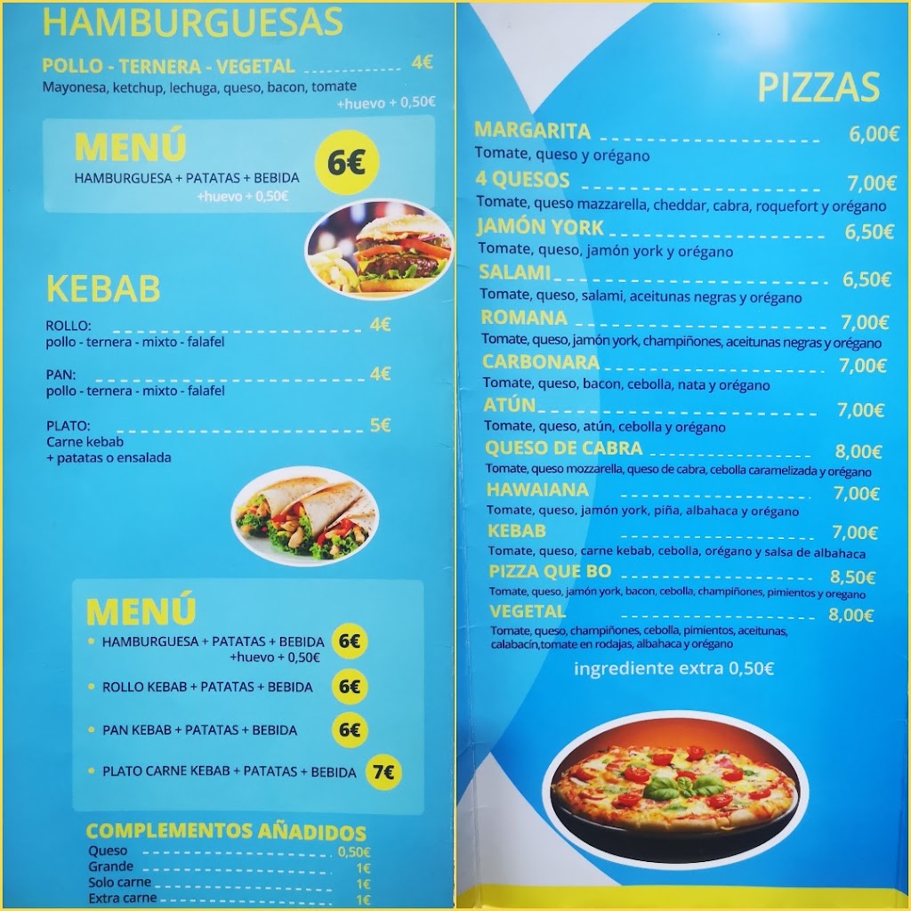 Cafeteria "Que Bo" — Carta