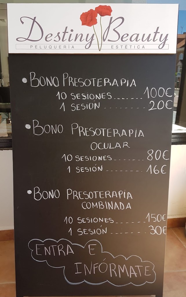 Destiny Beauty, peluqueria y estetica — Carta