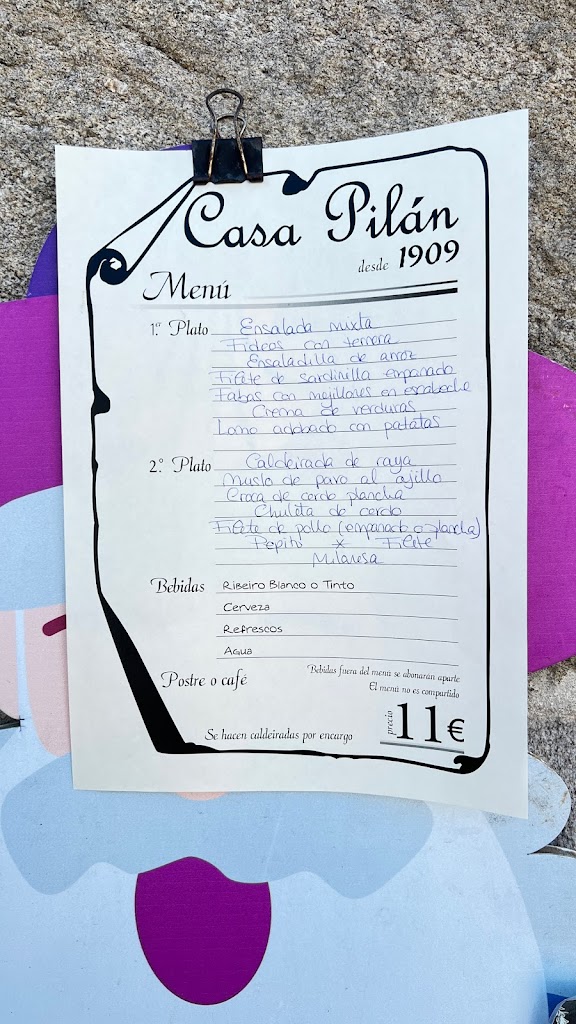 Restaurante Casa pilan comidas — Carta