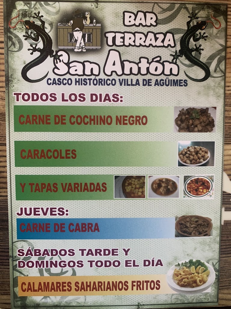 Bar Terraza San Anton — Carta