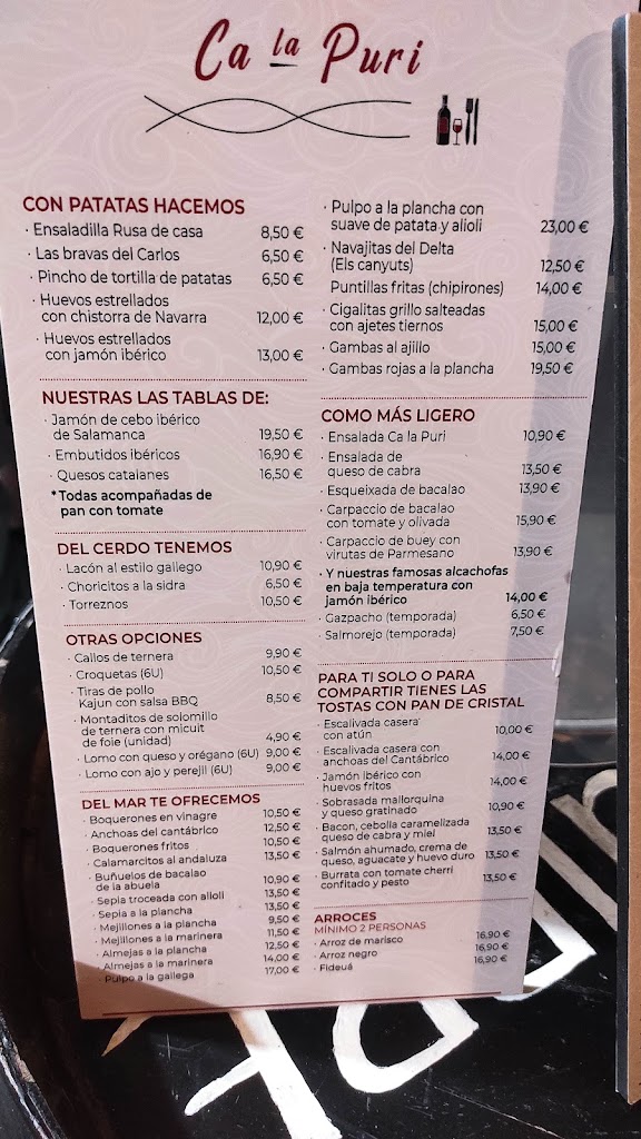 Ca la Puri — Carta