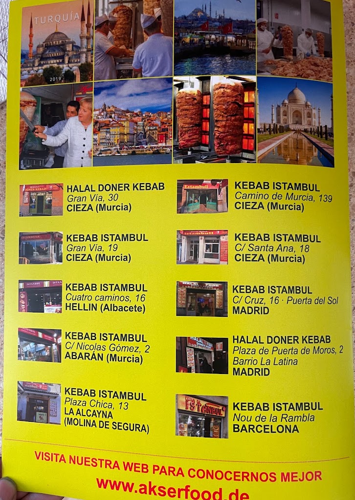 Kebab Cieza — Carta