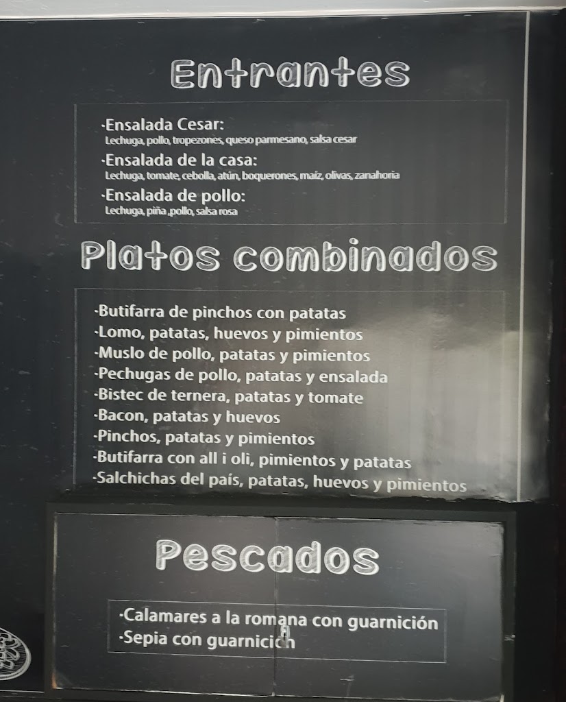 Bar Salamanca — Carta