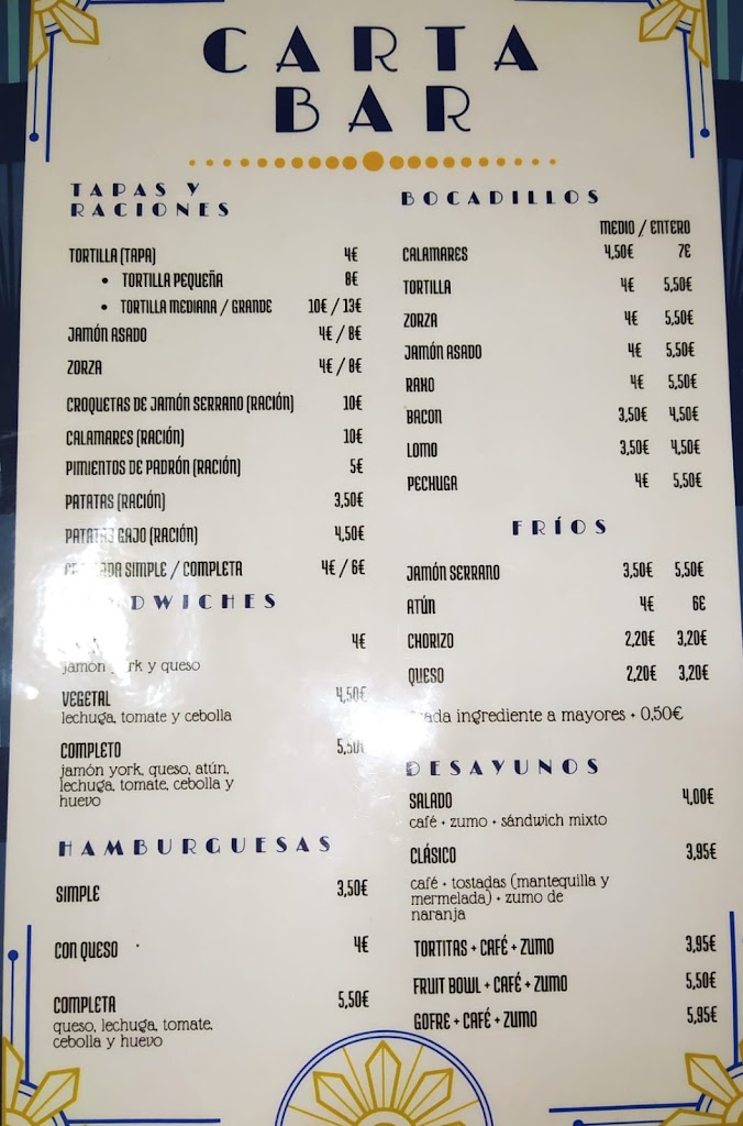 Bocateria Los Angeles — Carta