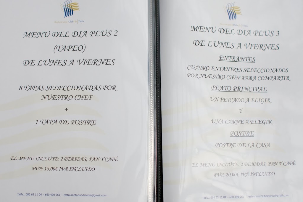 Restaurante Club de Tenis Cieza — Carta