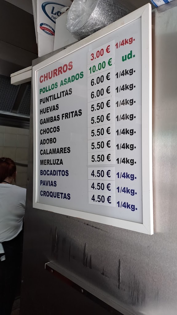 Freiduria,Asador de pollos,Churreria,CARMELITA — Carta