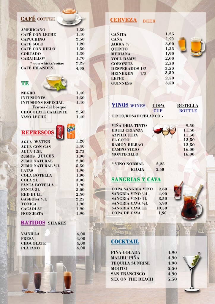 Bar Bodega La Mezquita — Carta