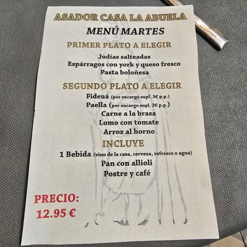 Bar Casa La Abuela — Carta