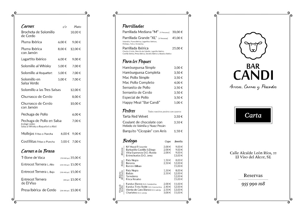 Bar Candi — Carta