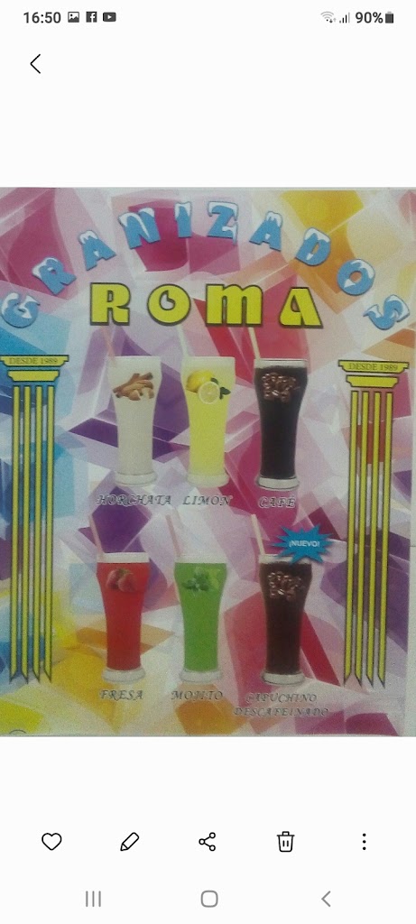 HELADERIA ROMA — Carta