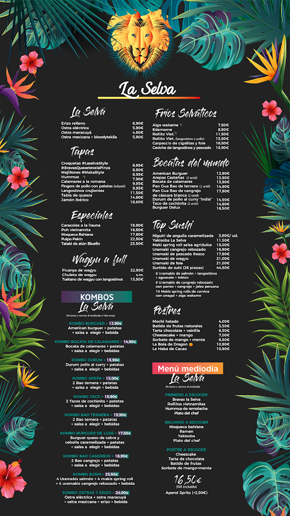 La Selva Street Food Cambrils — Carta