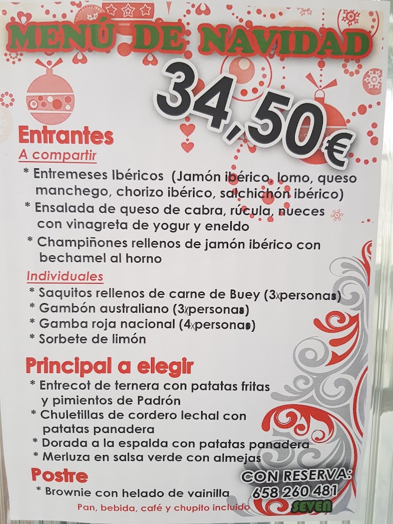 Cerveceria Seven — Carta