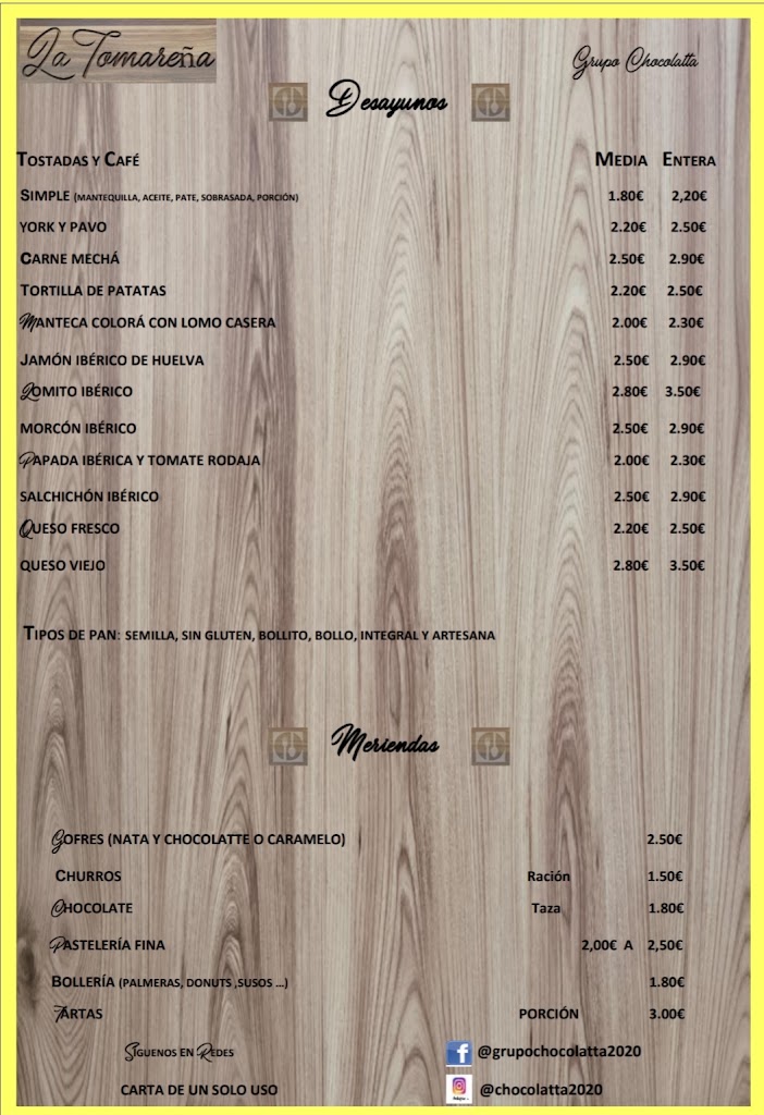 La Tomarena — Carta