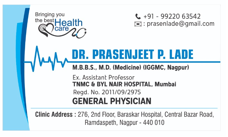 Dr. Dr Prasenjeet P Lade Best Physician Diabetologist In Nagpur Cardiologist In Nagpur Covid 19 Specialist
