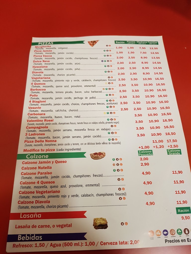 Dolce Vita Pizzeria — Carta