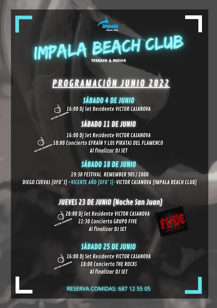 IMPALA BEACH CLUB — Carta